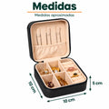 Medidas del joyero portátil con compartimentos y diseño compacto para viaje