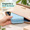 Joyero de viaje compacto y fácil de llevar para guardar joyas y accesorios personales