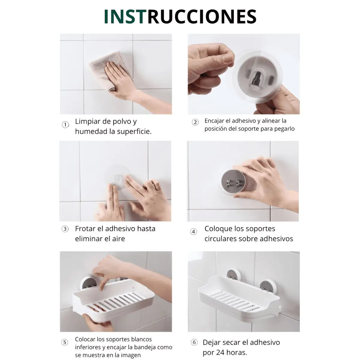 Instrucciones de instalación del organizador de baño J&S Home