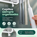 Porta cepillos de dientes con vasos individuales y soporte de pared para mantener el baño ordenado