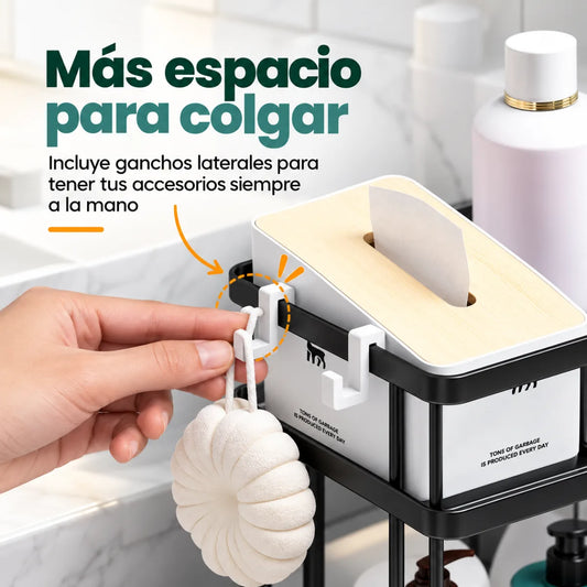 Organizador de Baño para Tapa de Inodoro con Ganchos