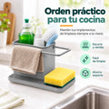 Organizador de cocina para lavadero con compartimentos para detergente, cepillos y esponjas