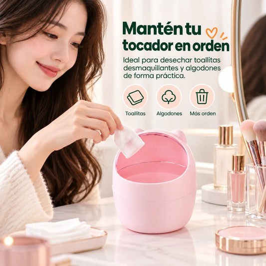 Mini basurero para escritorio con tapa para mantener pequeños residuos organizados y fuera de vista