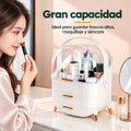 Organizador de maquillaje de gran capacidad con espacio para brochas, frascos, cremas y accesorios