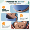 Organizador de pared con apertura amplia, bordes redondeados y diseño decorativo de animal