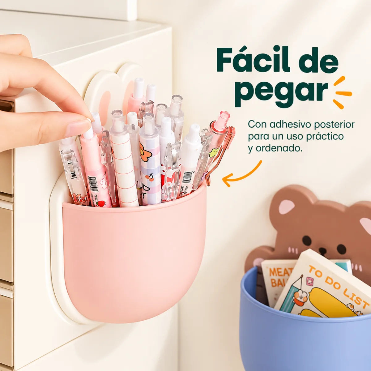 Organizador adhesivo de pared fácil de instalar para mantener pequeños objetos ordenados