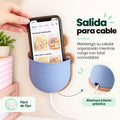 Organizador de pared con abertura para cable ideal para guardar celular y accesorios mientras carga