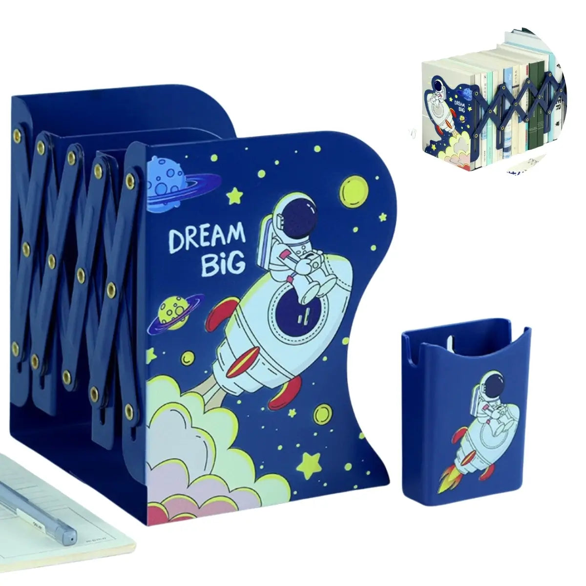 Organizador de libros para escritorio extensible con separador