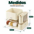 Medidas del organizador de cuchillos y condimentos 4 en 1 con diseño compacto para cocina