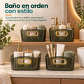 Canasta organizadora para baño con espacio para perfumes, cremas y accesorios de cuidado personal