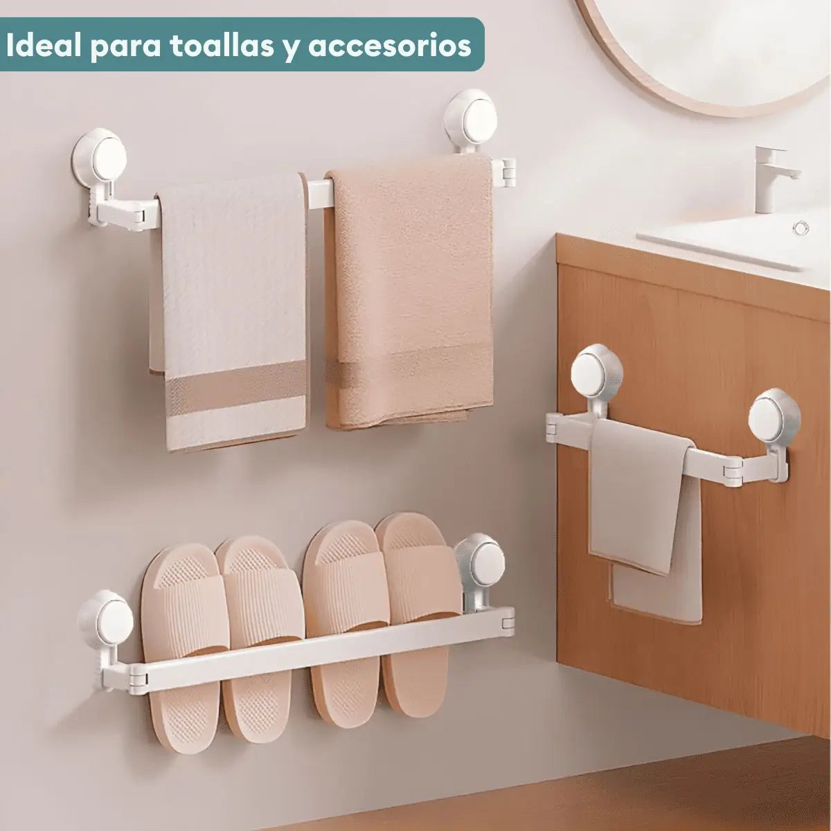 Organizador multiuso de baño para toallas y accesorios