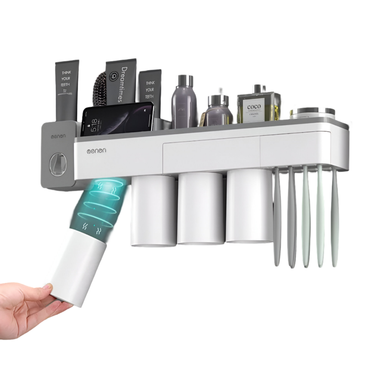 Dispensador De Pasta Dental Con Organizador Y Vasos Magnéticos