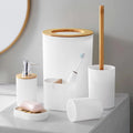 Set de baño minimalista de bambú modelo Nature