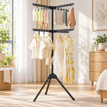 Tendedero de Ropa Interior Negro de 2 Niveles Kalesy