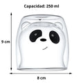 Medidas del vaso de vidrio Panda 250 ml capacidad