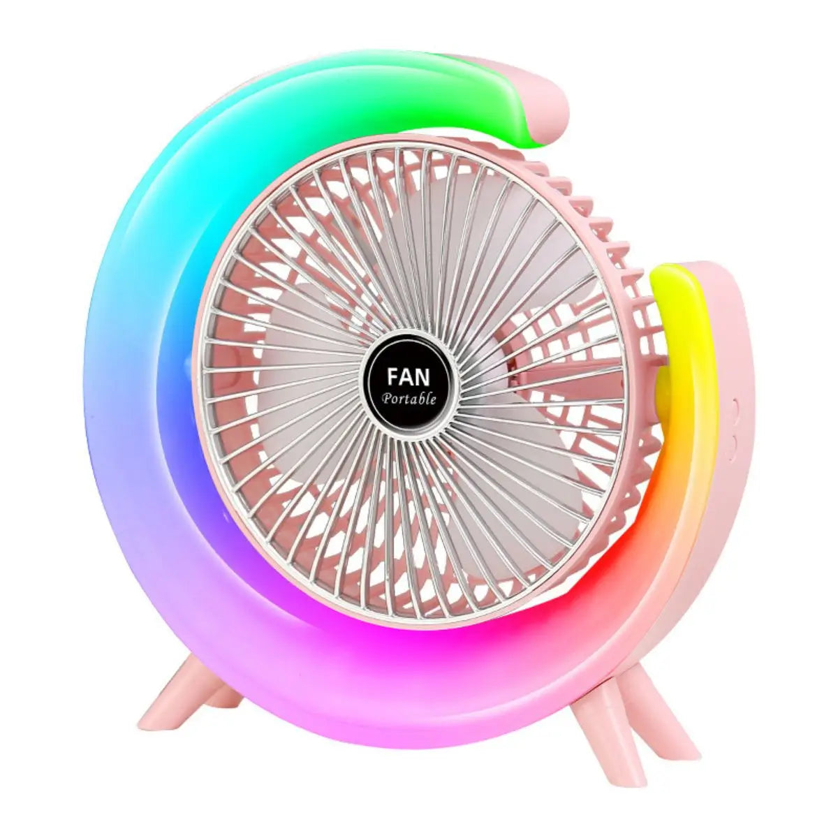 Ventilador Portátil con Luces LED para Escritorio Modelo Moon