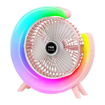 Ventilador Portátil con Luces LED para Escritorio Modelo Moon